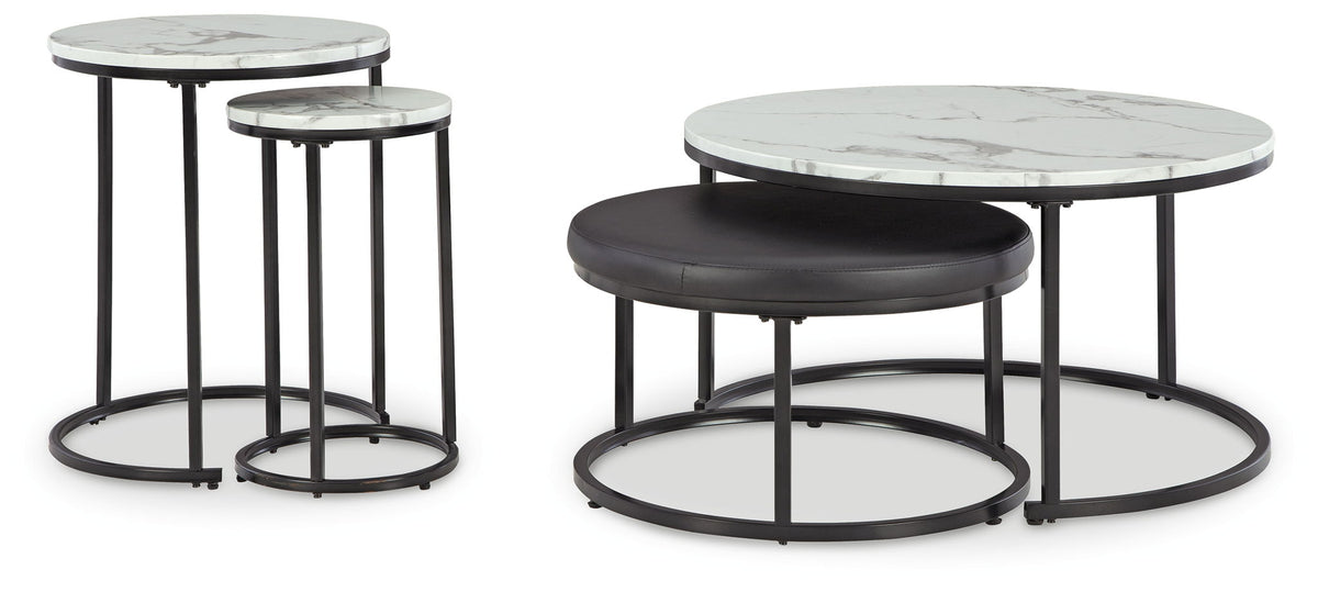 Jusmour - Occasional Nesting Table (Set of 4) - Black / White - R&R Furniture Gallery (Fountain Valley, CA)