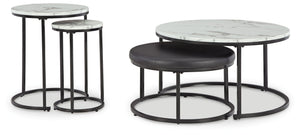 Jusmour - Occasional Nesting Table (Set of 4) - Black / White - R&R Furniture Gallery (Fountain Valley, CA)