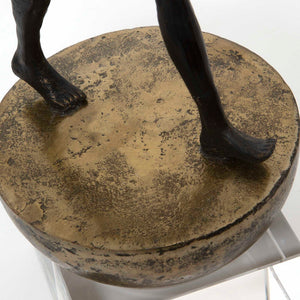 Woman Finding Balance - Sculpture - Black / Brass