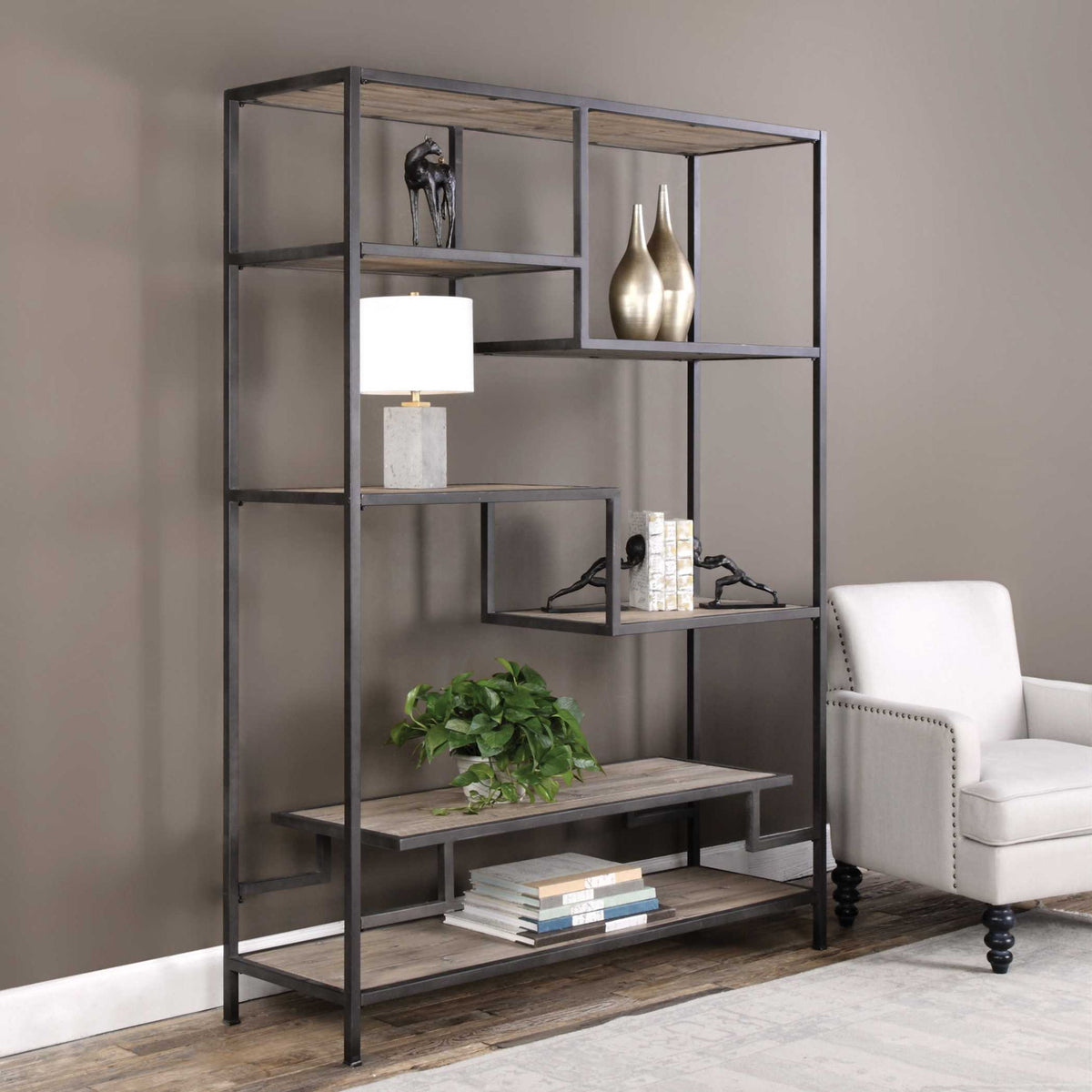 Sherwin - Industrial Etagere - Light Brown