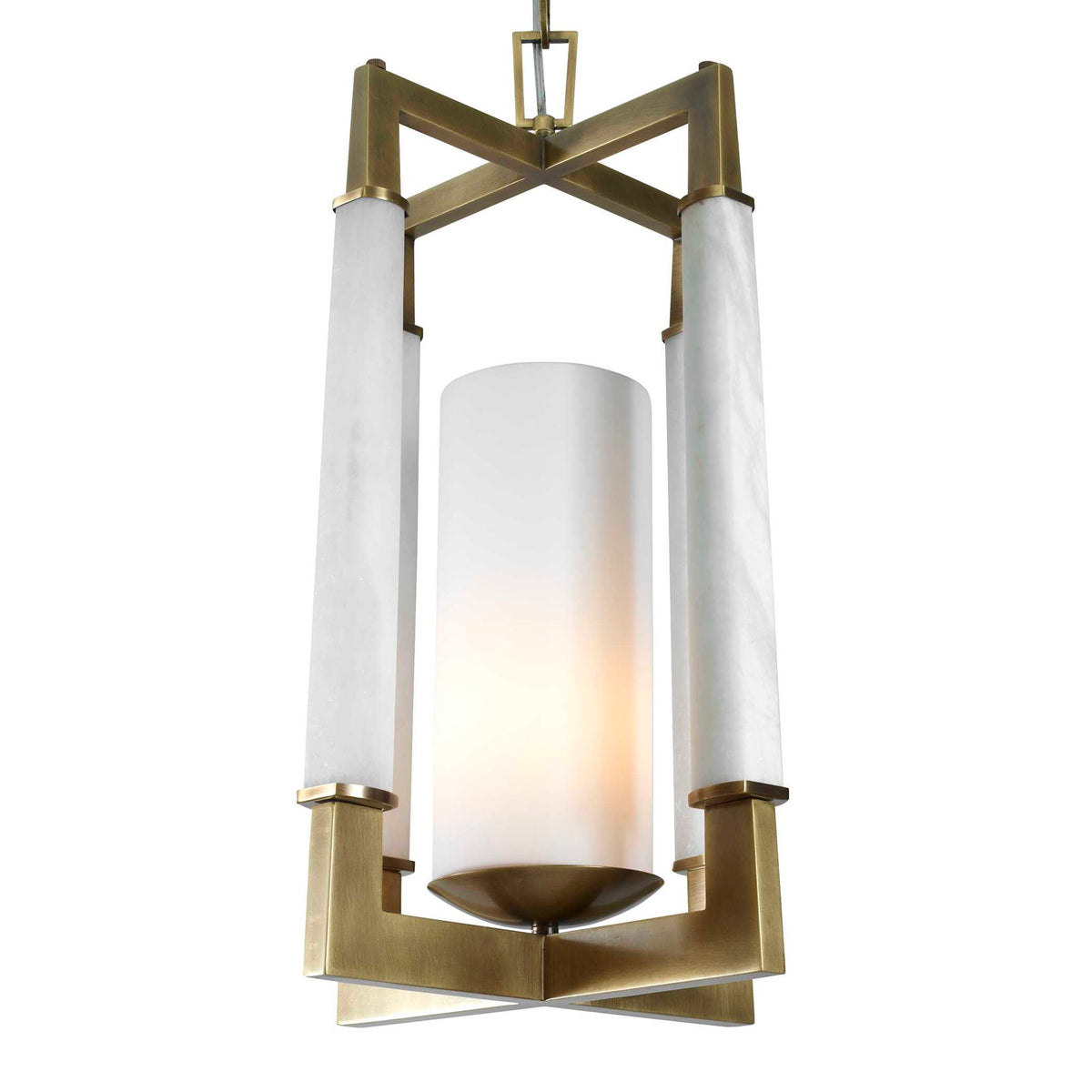 Alabaster Temple - 1 Light Pendant - Brass / White
