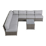 Outdoor 6 Person Patio Seating Group With Cushions - Gray