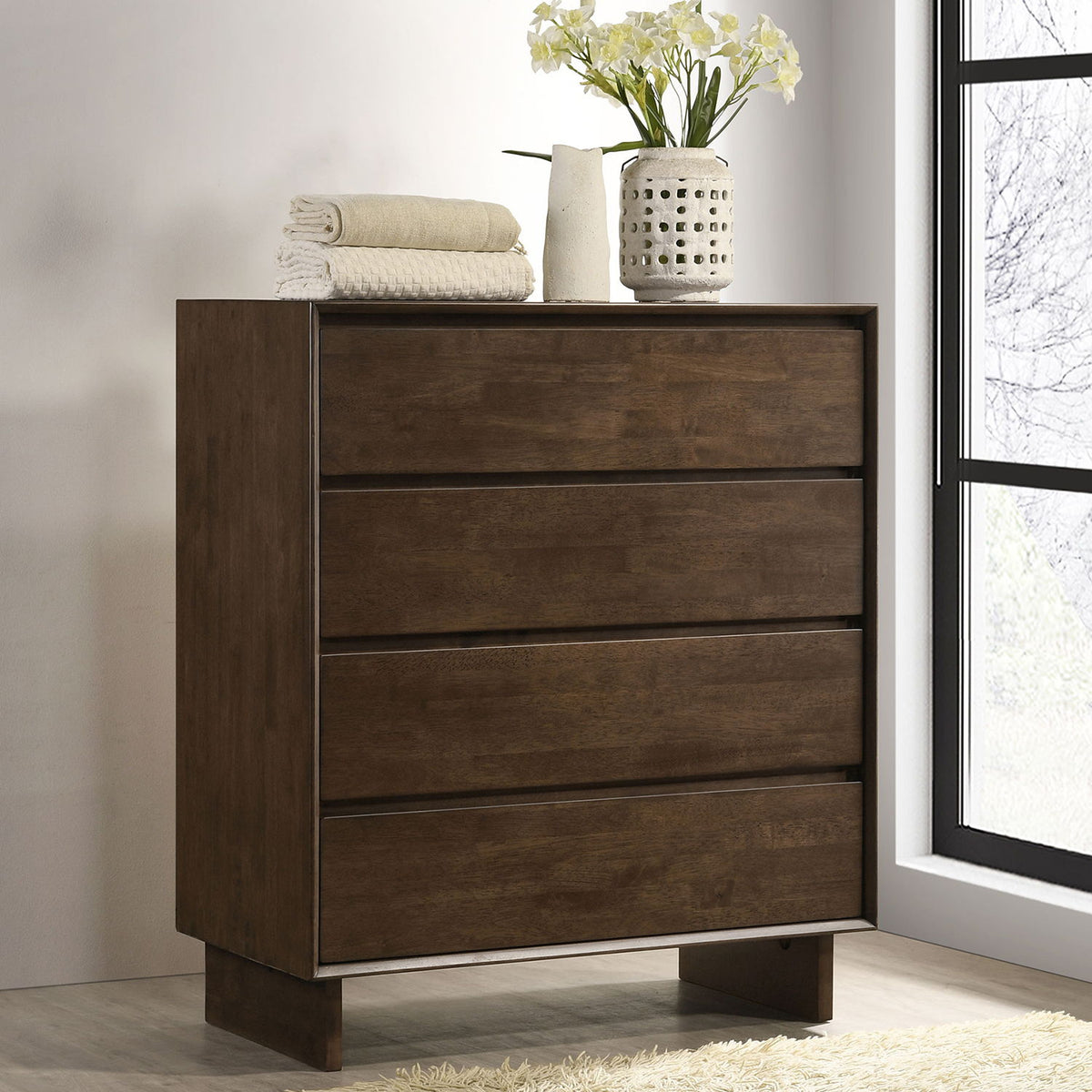 Hemlock - 4 Drawer Chest Of Drawers - Dark Brown