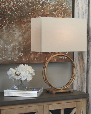 Mahala - Metal Table Lamp - Antique Gold Finish - R&R Furniture Gallery (Fountain Valley, CA)