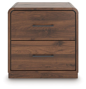 Fortlorn - Two Drawer Night Stand - Walnut Brown - R&R Furniture Gallery (Fountain Valley, CA)