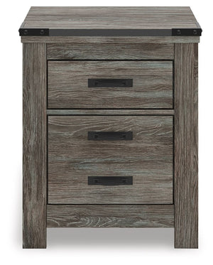 Frandern - Two Drawer Night Stand - Gray - R&R Furniture Gallery (Fountain Valley, CA)