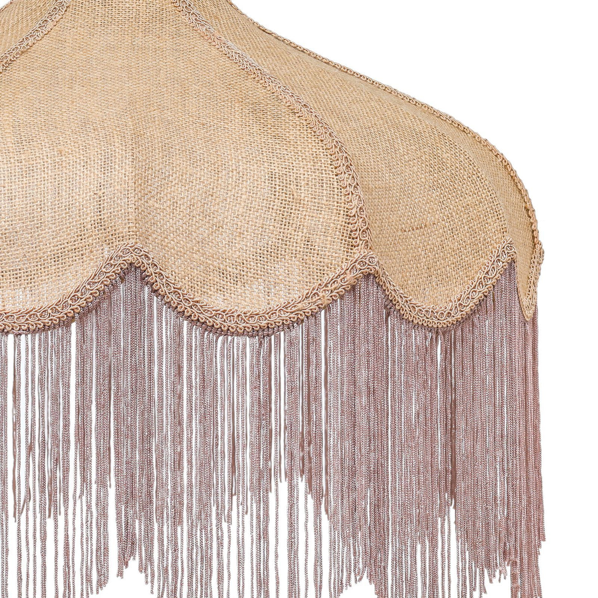 Buchanan - Jute Fringed Scalloped Table Lamp - Pink