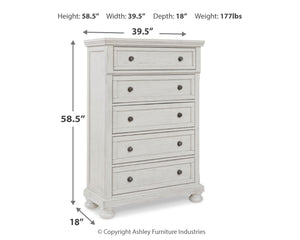 Robbinsdale - Five Drawer Chest - Antique White - R&R Furniture Gallery (Fountain Valley, CA)
