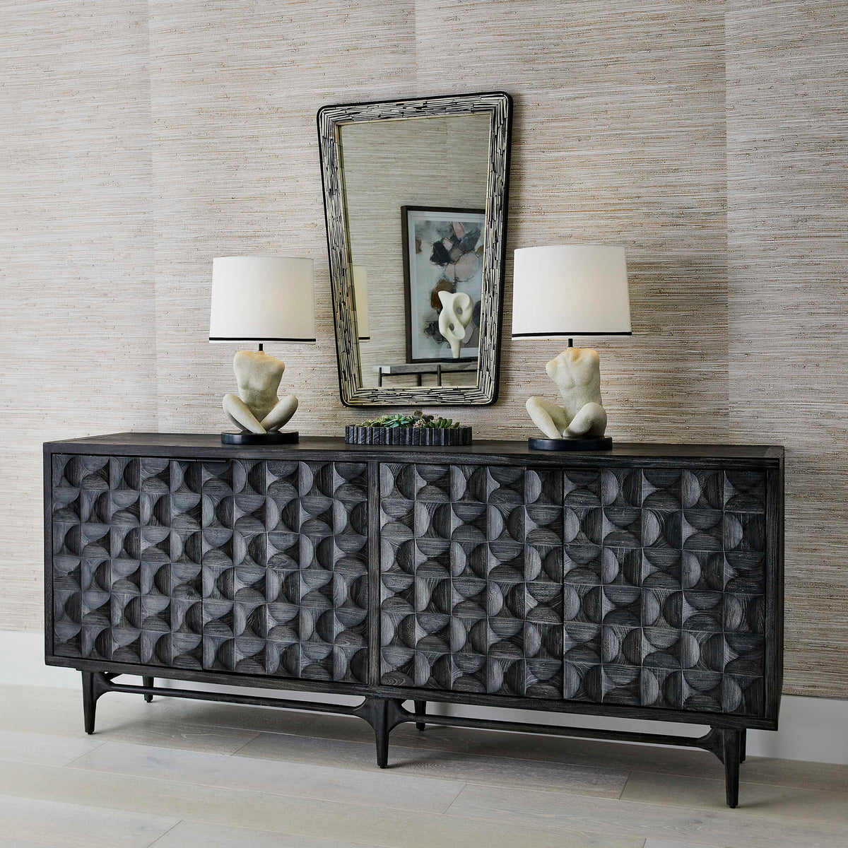 Foursquare - 4 Door Cabinet - Black