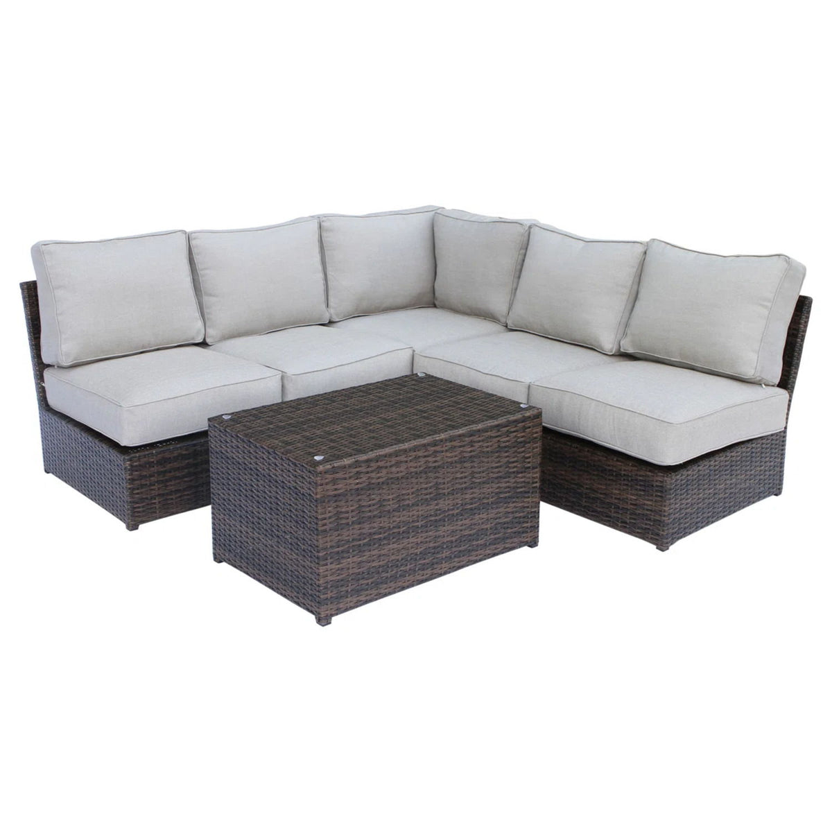 Handcrafted 4 Person Outdoor Seating Group With Plush Cushions - Espresso