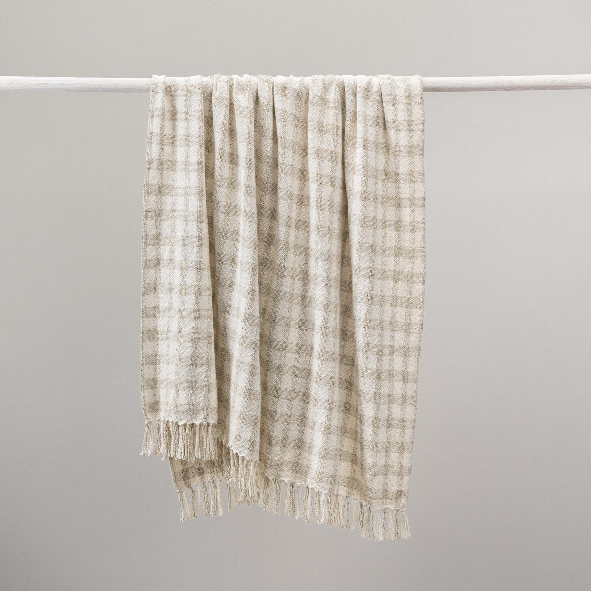 Natural ivory throw blanket by Classic Home, 50 x 70 inches, soft textured fabric perfect for cozy home decor.
