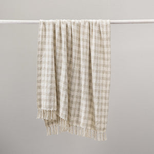 Natural ivory throw blanket by Classic Home, 50 x 70 inches, soft textured fabric perfect for cozy home decor.