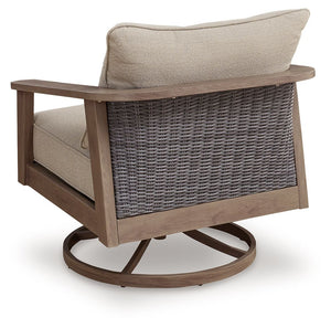 Harmony Headlands - Swivel Lounge With Cushion - Natural / Gray - R&R Furniture Gallery (Fountain Valley, CA)
