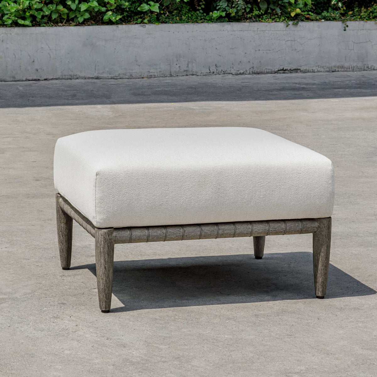 Borneo - Cushion Outdoor Ottoman - White