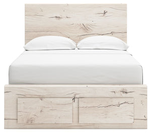Signature Design by Ashley Lawroy storage bed with panel headboard and built-in under-bed drawers for extra bedroom storage.