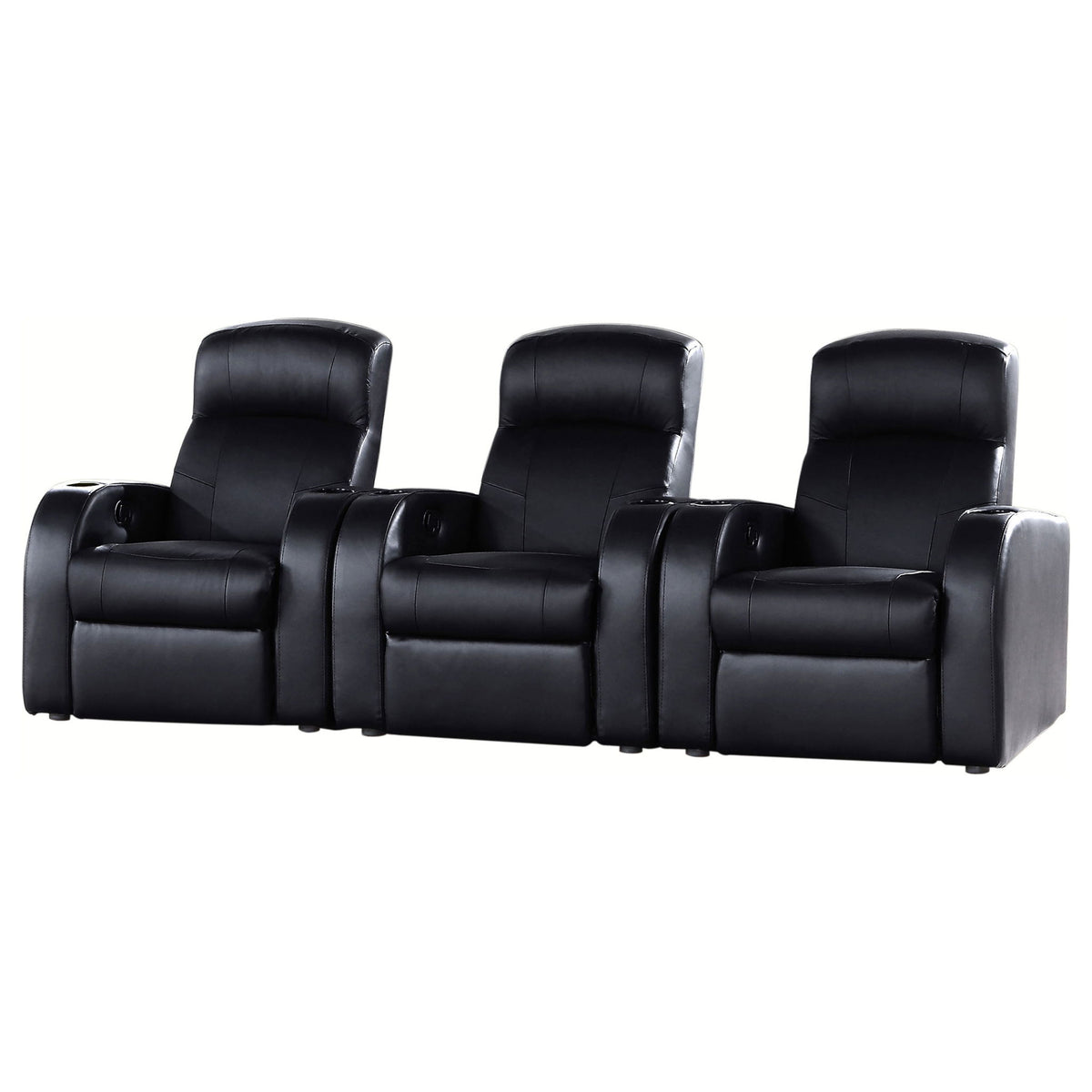 Greenfield - 3 Seater Home Theater With Storage - Black