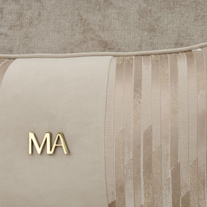 Michael Amini La Rachelle stationary sofa with plush fabric upholstery and elegant design, showcasing a comfortable seating area.