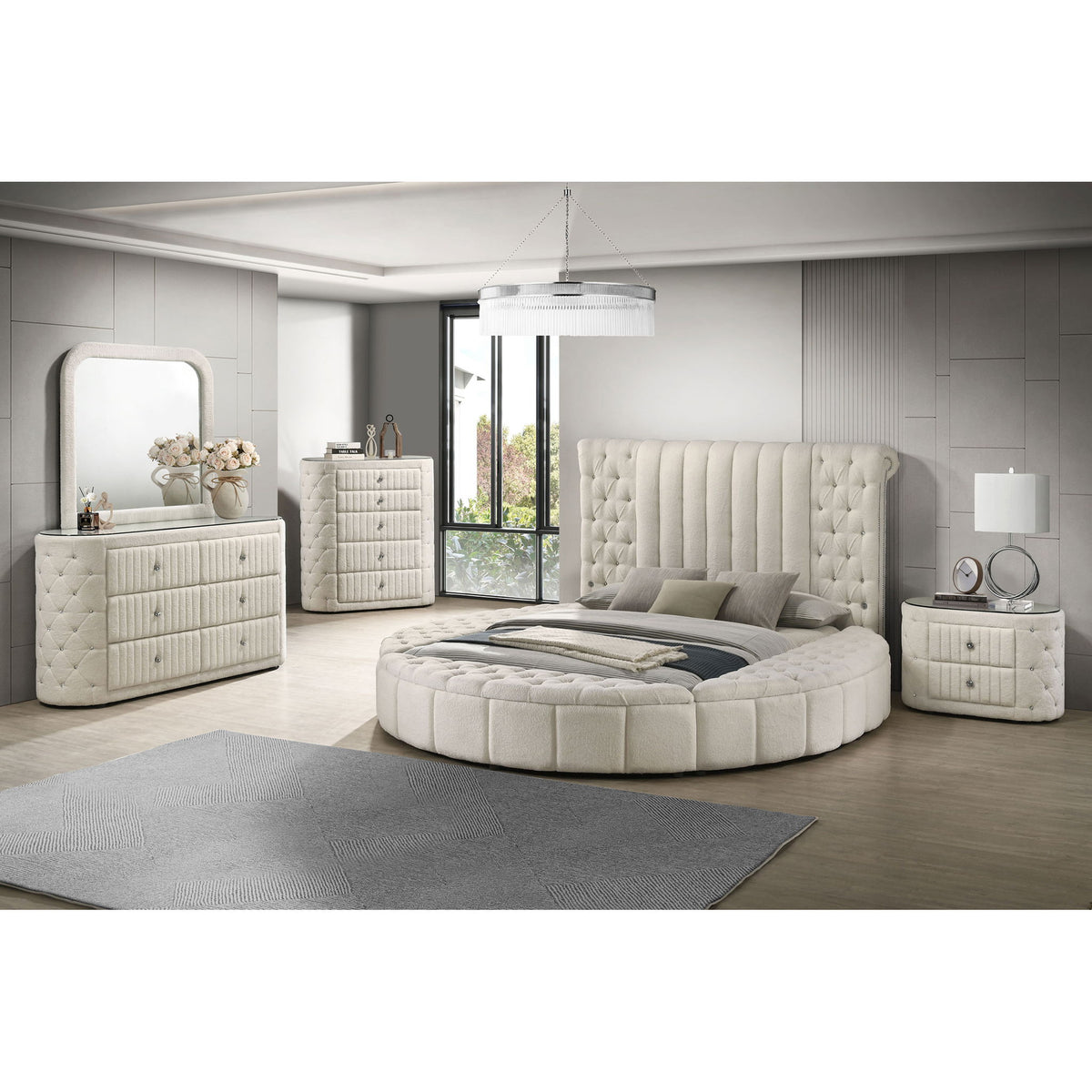Santiago - 6 Drawer Dresser With Mirror - Ivory
