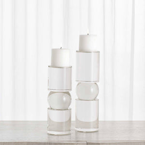 Luminous - Candleholders (Set of 2) - Pearl Silver