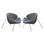 Set of (2) Roxy Accent Chair with Chrome Frame by Diamond Sofa - GREY