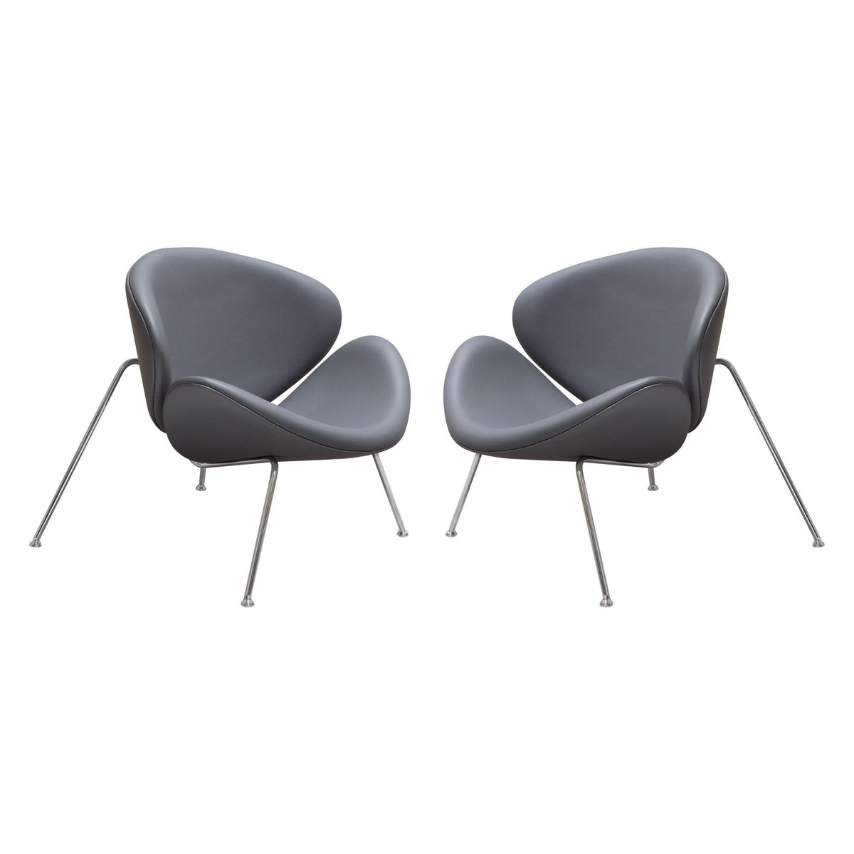 Set of (2) Roxy Accent Chair with Chrome Frame by Diamond Sofa - GREY
