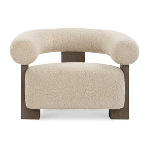 Lennox - Shearling Accent Chair - Beige / Brown