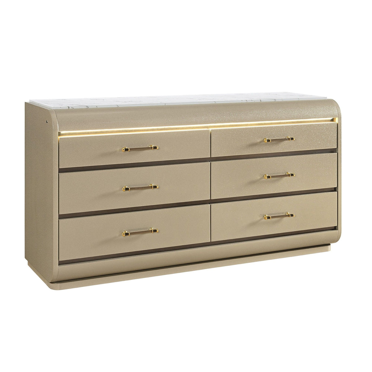 Gigi - 5 Piece Full Bedroom Set With LED Lights