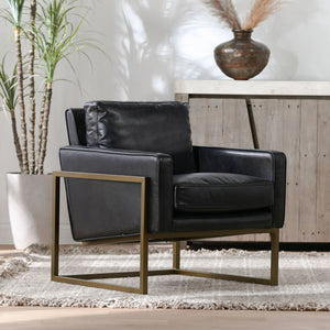 Classic Home Ken club chair in upholstered fabric with a deep seat and sturdy frame