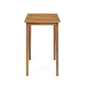 Outdoor Minimalist Acacia Wood Square Bar Table