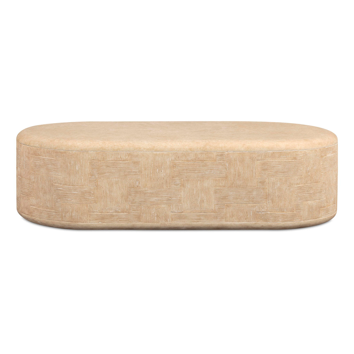 Surraya - Concrete Rounded Coffee Table - R&R Furniture Gallery (Fountain Valley, CA)