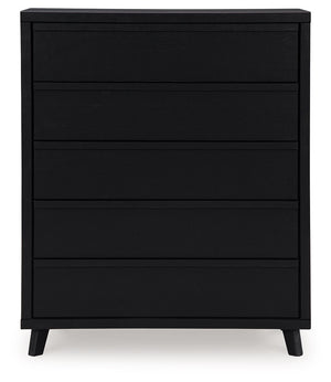 Danziar - Five Drawer Wide Chest - Black - R&R Furniture Gallery (Fountain Valley, CA)