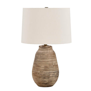 Tonachio - Etched Urn Table Lamp - Brown