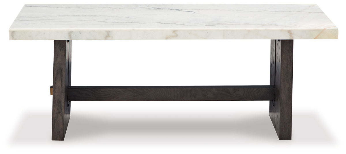 Burkhaus - Rectangular Cocktail Table - White / Dark Brown - R&R Furniture Gallery (Fountain Valley, CA)