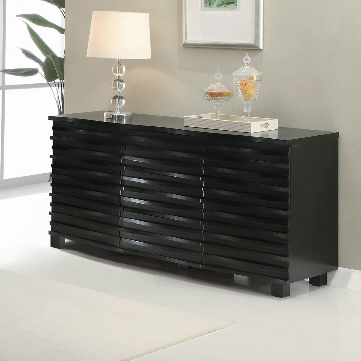 Monette - 3 Drawer Server Sideboard - Black