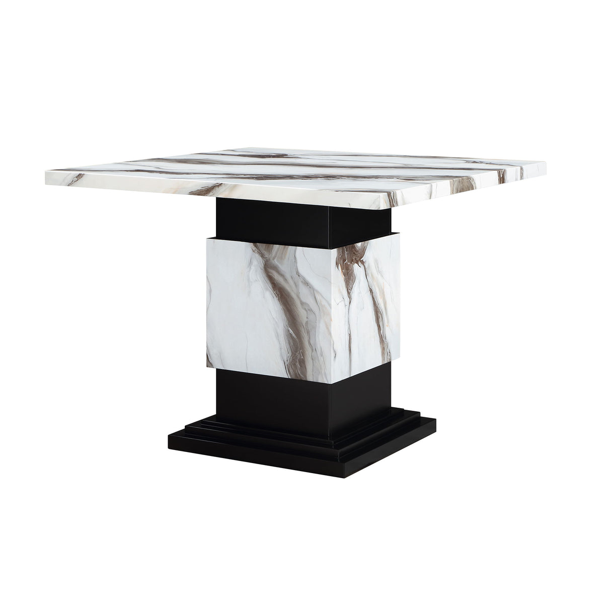 Sammi - Bar Table With And Pedestal Base - Black / White Print
