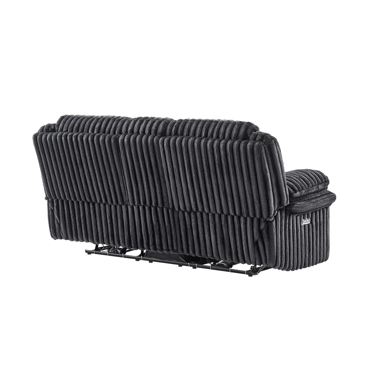 Winston - Power Console Recliner Loveseat With LED And Hidden Drawer - Black