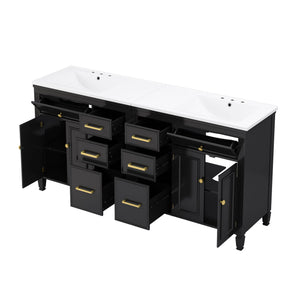 2 Piece Freestanding Bathroom Vanity Set With Sink Top, Reversible Dual Layout