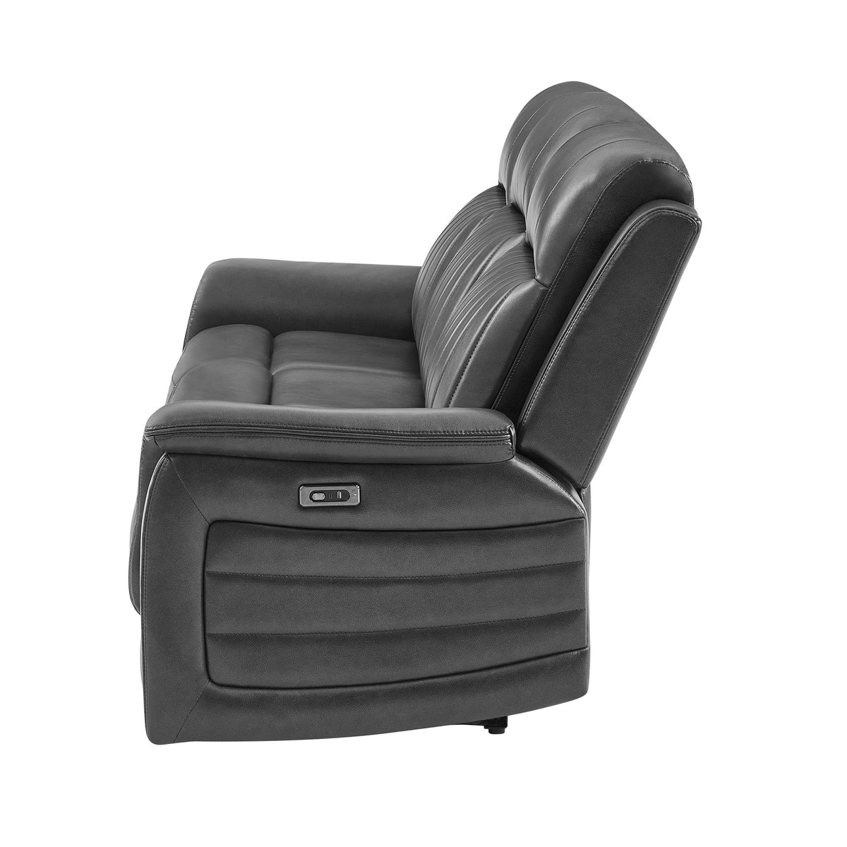 Ian - Power Reclining Sofa With LED & Global Surround System - Charcoal