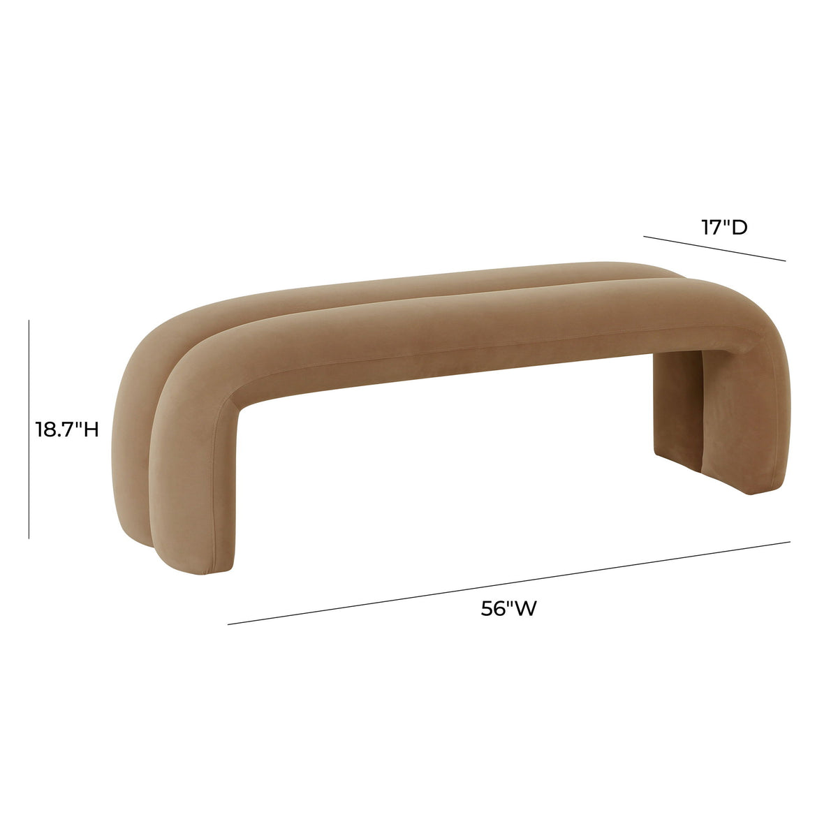 Leigh - Velvet Channeled Bench - R&R Furniture Gallery (Fountain Valley, CA)