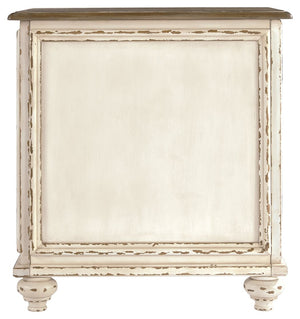 Realyn - Chair Side End Table - Insert Mirror - White / Brown - R&R Furniture Gallery (Fountain Valley, CA)