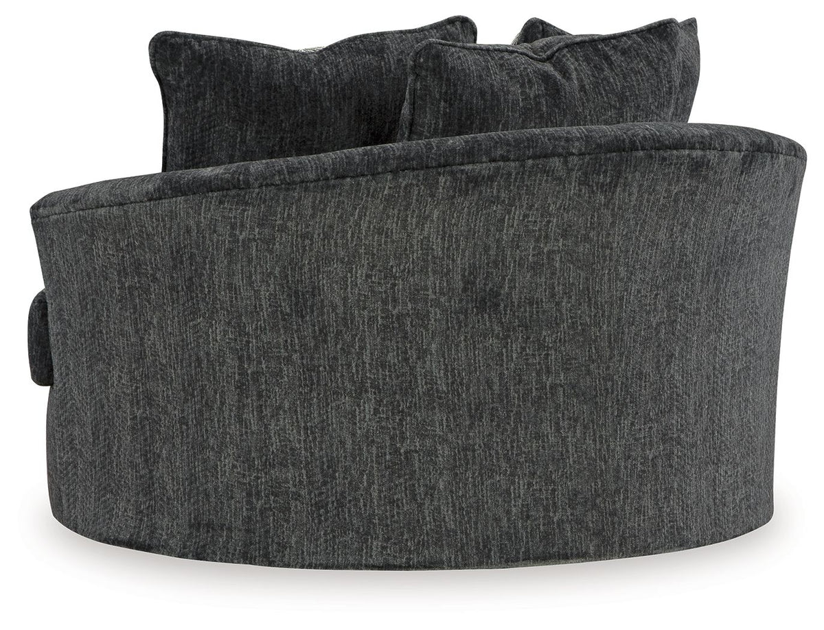 Biddeford - Oversized Swivel Accent Chair - Shadow - R&R Furniture Gallery (Fountain Valley, CA)