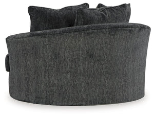 Biddeford - Oversized Swivel Accent Chair - Shadow - R&R Furniture Gallery (Fountain Valley, CA)