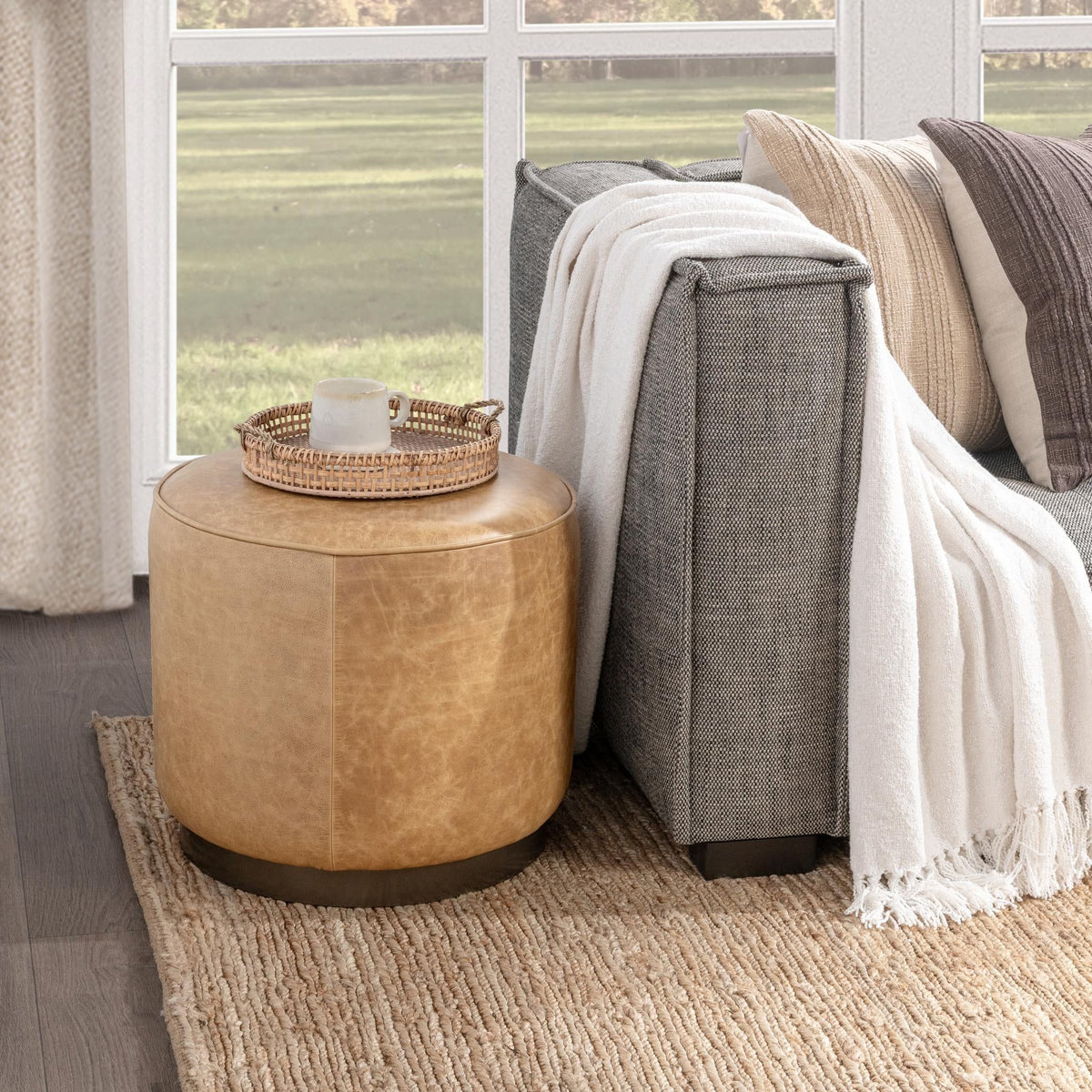 Clair - Leather Round Table - R&R Furniture Gallery (Fountain Valley, CA)