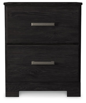 Belachime - Two Drawer Night Stand - Charcoal - R&R Furniture Gallery (Fountain Valley, CA)