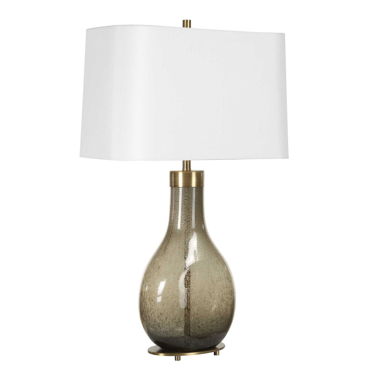 Shyla - Dark Glass Table Lamp - White