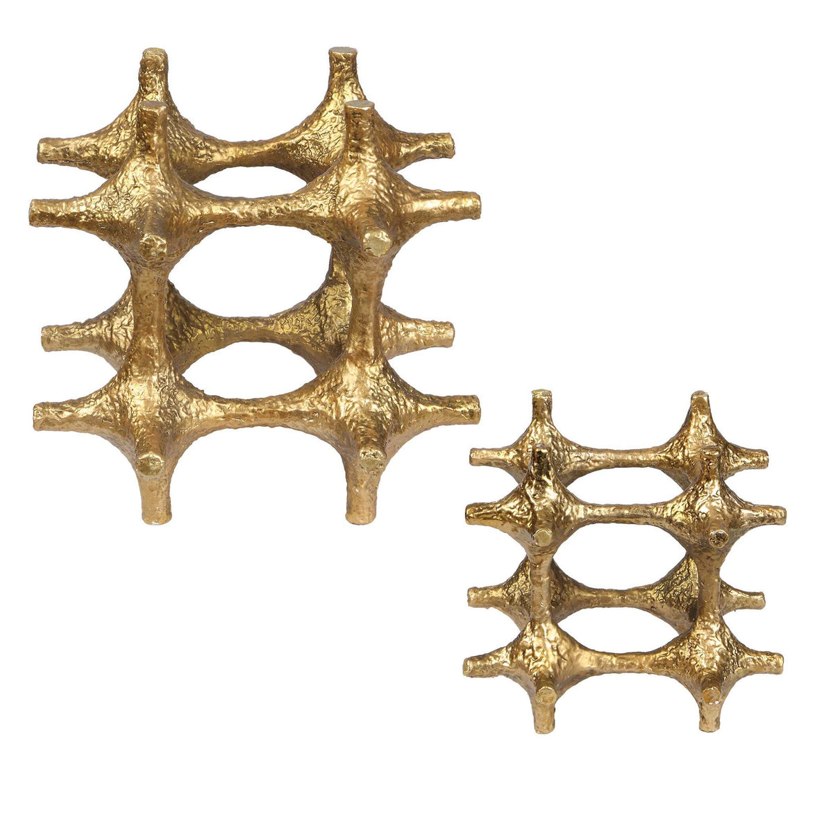 Gilded - Connection Modern Sculptures (Set of 2) - Brass / Gold