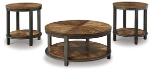 Roybeck - Occasional Table Set (Set of 3) - Light Brown / Bronze - R&R Furniture Gallery (Fountain Valley, CA)