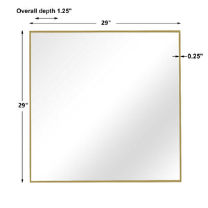 Uttermost Alexo square wall mirror with sleek frame, reflecting a contemporary interior design.