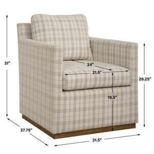 Basie - Casual Linen Swivel Chair - White