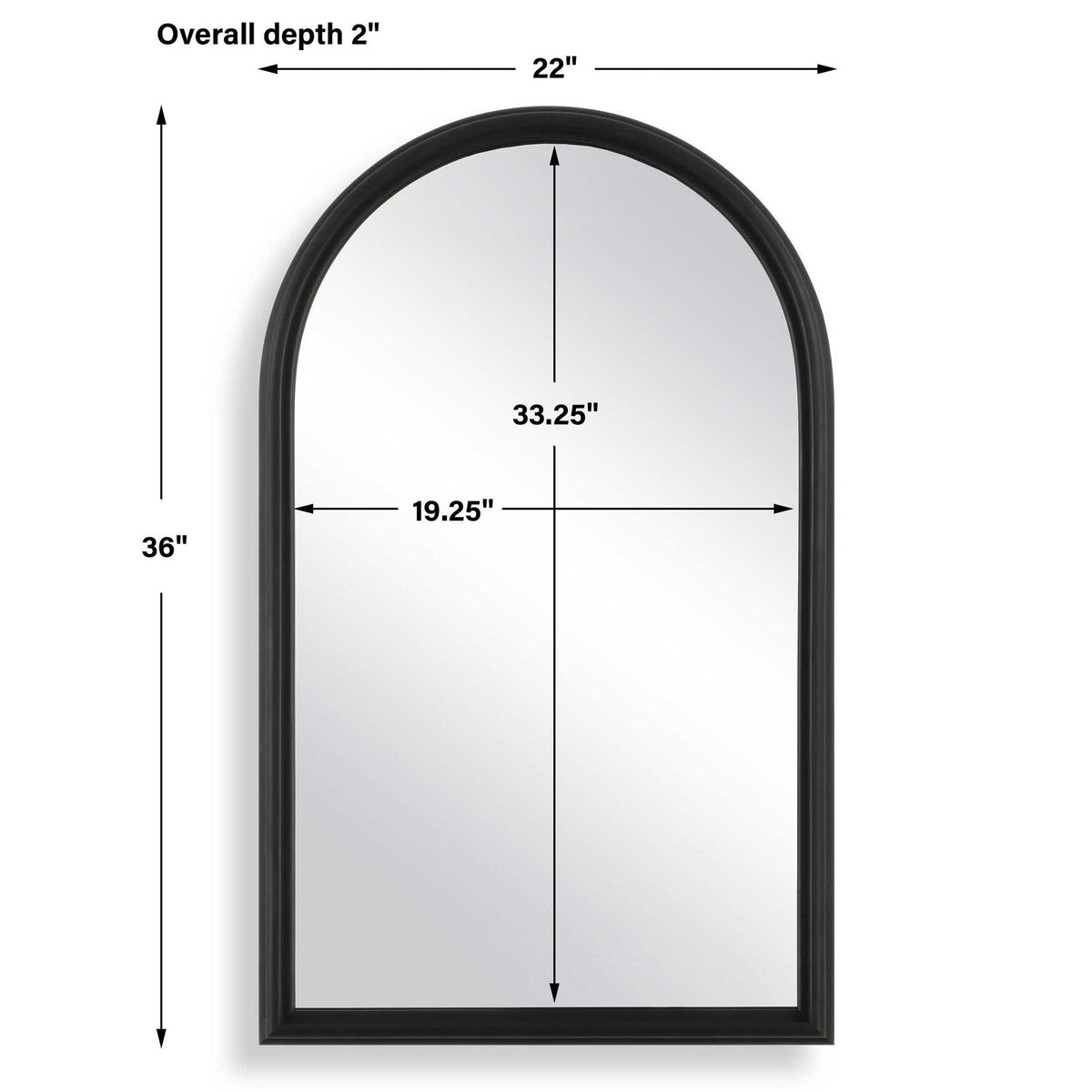 Arch Top Mirror - Black